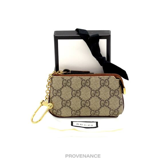 🔴 Gucci Key Pouch Cles - GG Supreme Brown - Picture 1 of 7